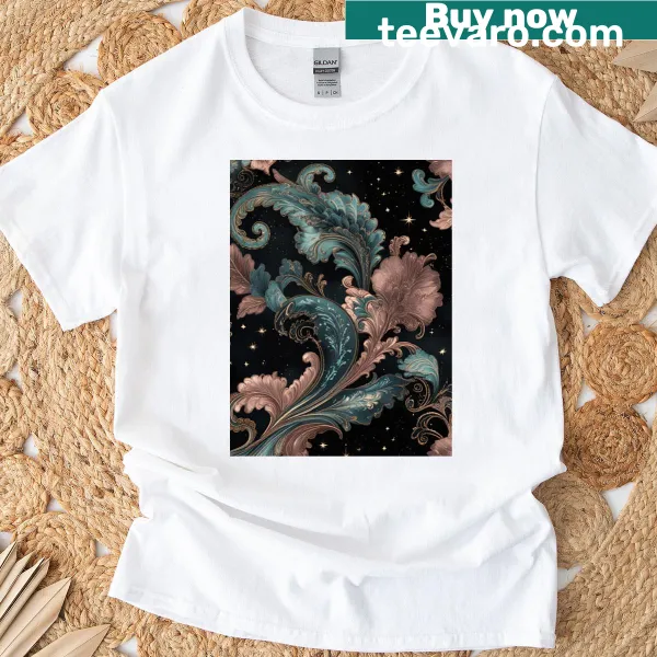 Ornamental swirl design t-shirt suitable for art lovers