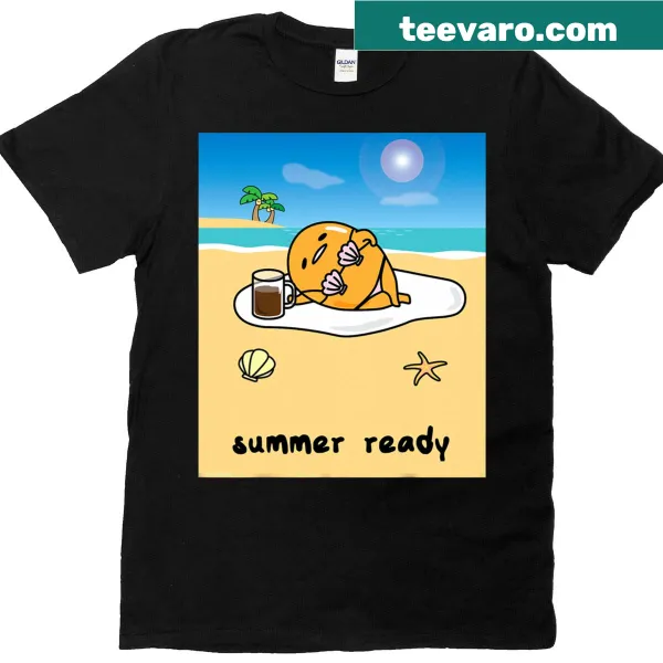 Gudetama Summer Ready T-shirt with cute egg graphic