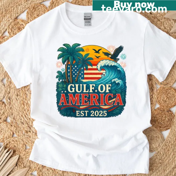 American flag graphic representing the Gulf of Mexico