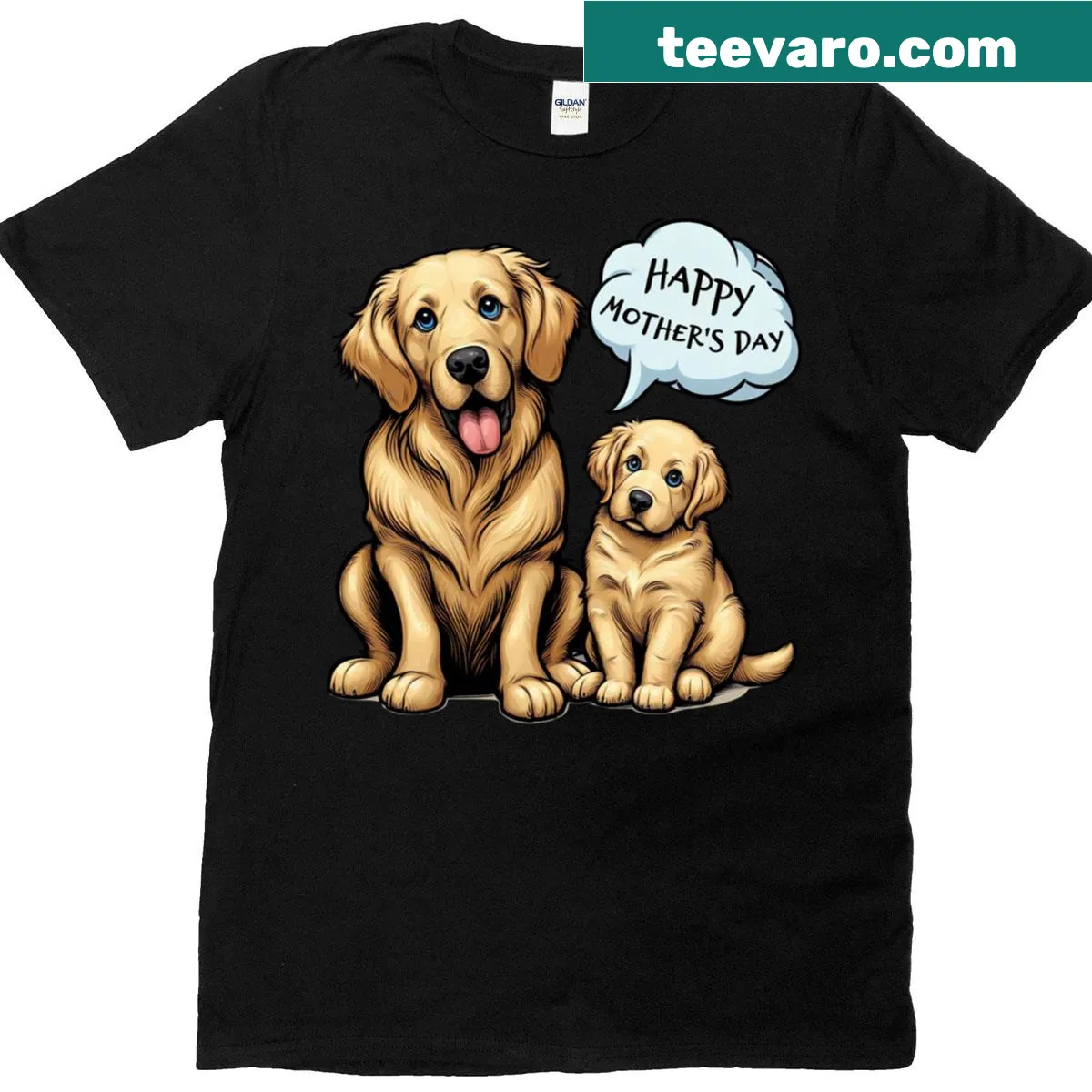 Oversized T-shirt with Labrador Retriever graphic for Mother's Day — on a men's t-shirt