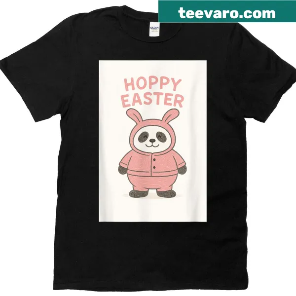 T-shirt featuring a cute panda design for Easter celebrations