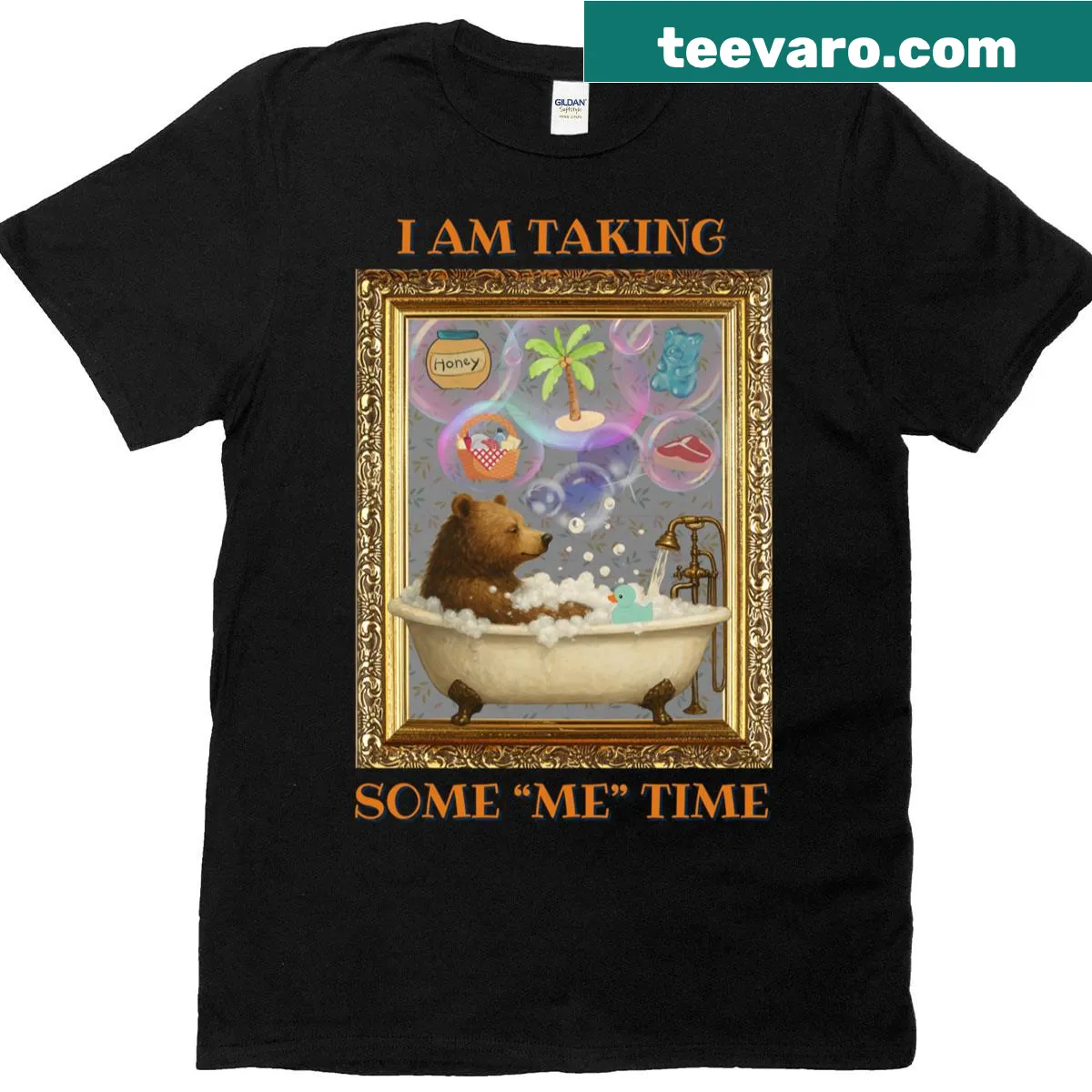T-shirt featuring a playful graphic about taking time for oneself — on a men's t-shirt