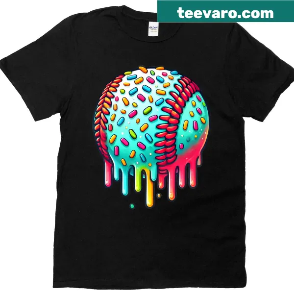 Playful boys T-shirt with ice cream and baseball graphics.