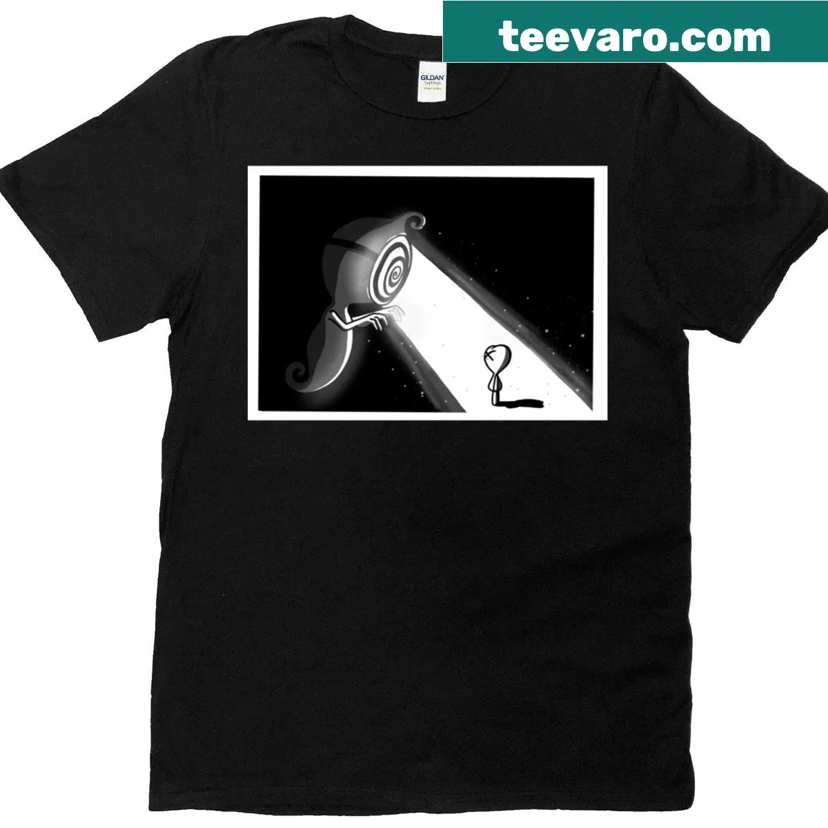 Oversized t-shirt with an abstract heart illusion design. — on a men's t-shirt
