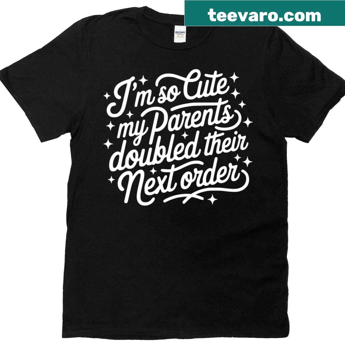 Cute t-shirt for kids with humorous text about being adorable — on a men's t-shirt