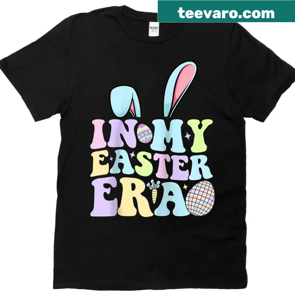 Retro bunny graphic on a groovy Easter raglan tee
