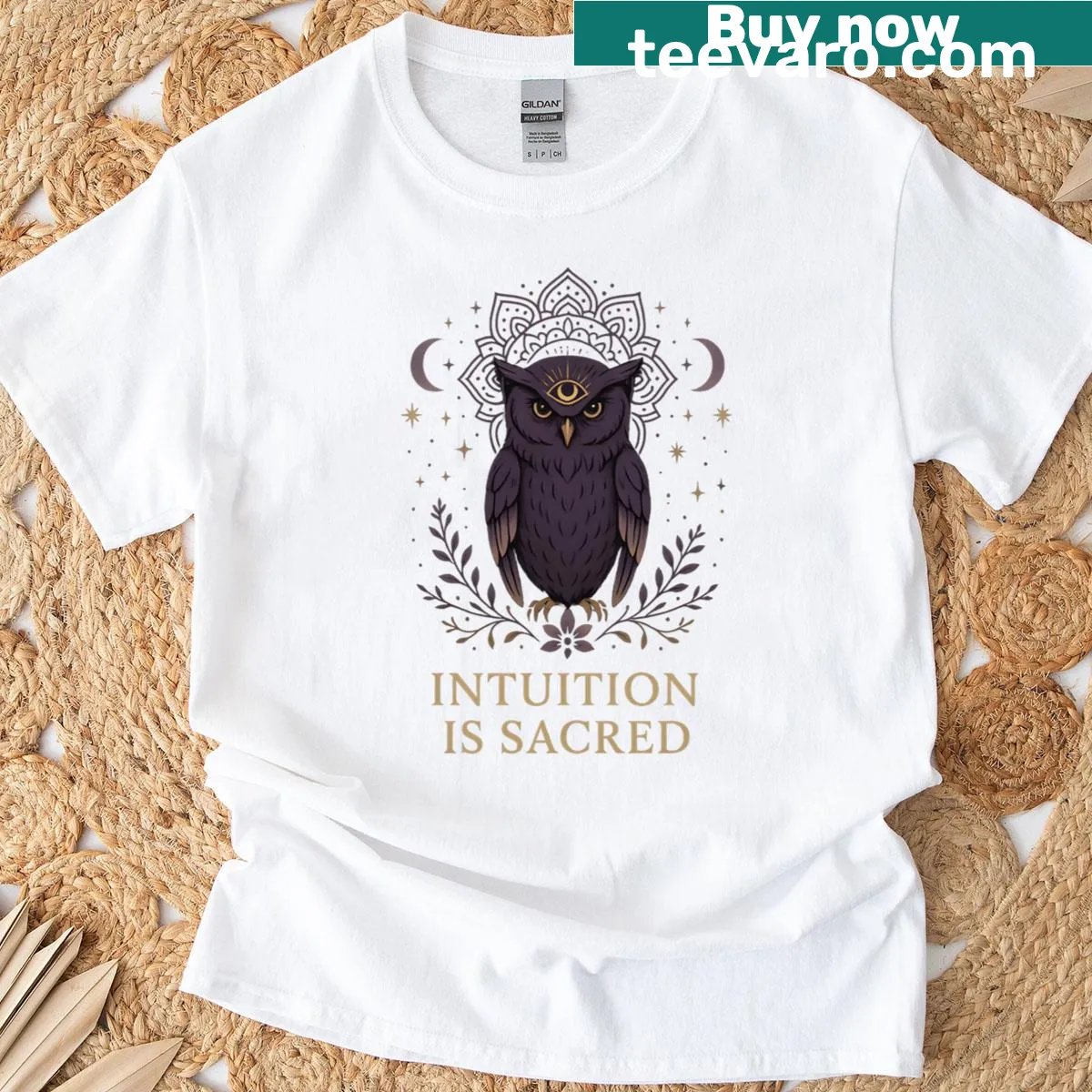 Inspirational Intuition Is Sacred graphic t-shirt — on a men's t-shirt