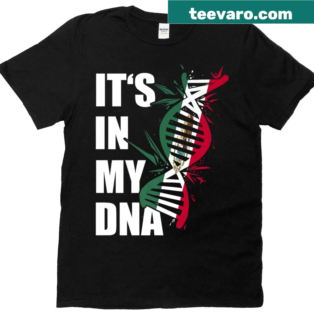 Mexico Flag design t-shirt celebrating Latin American roots — on a men's t-shirt