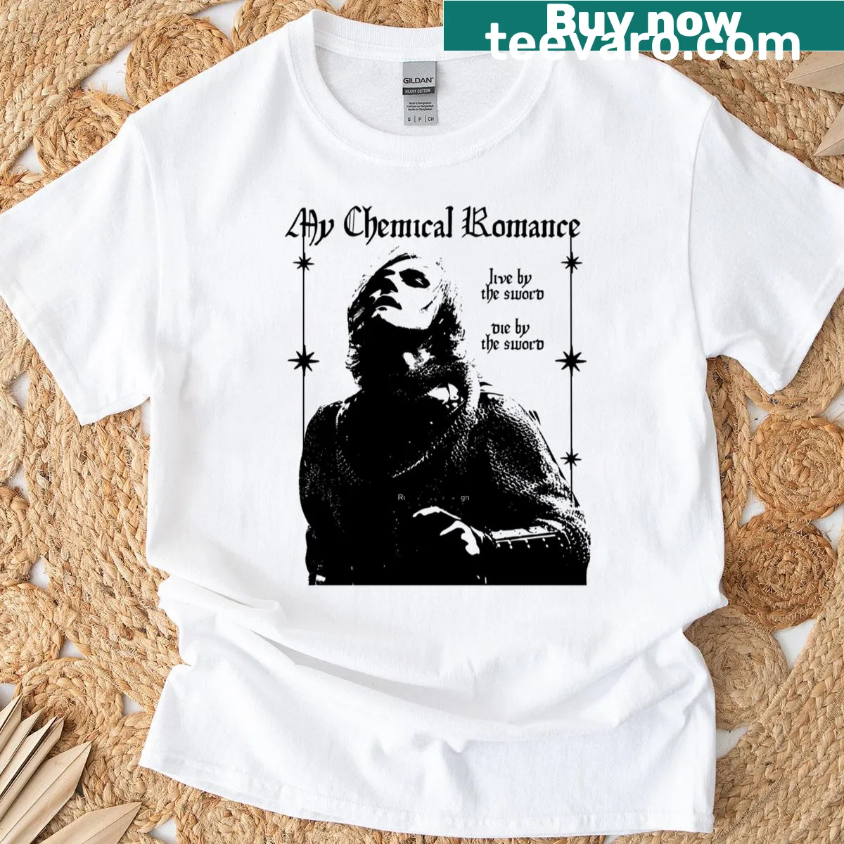 Illustration of Joan of Arc on a T-shirt — on a men's t-shirt