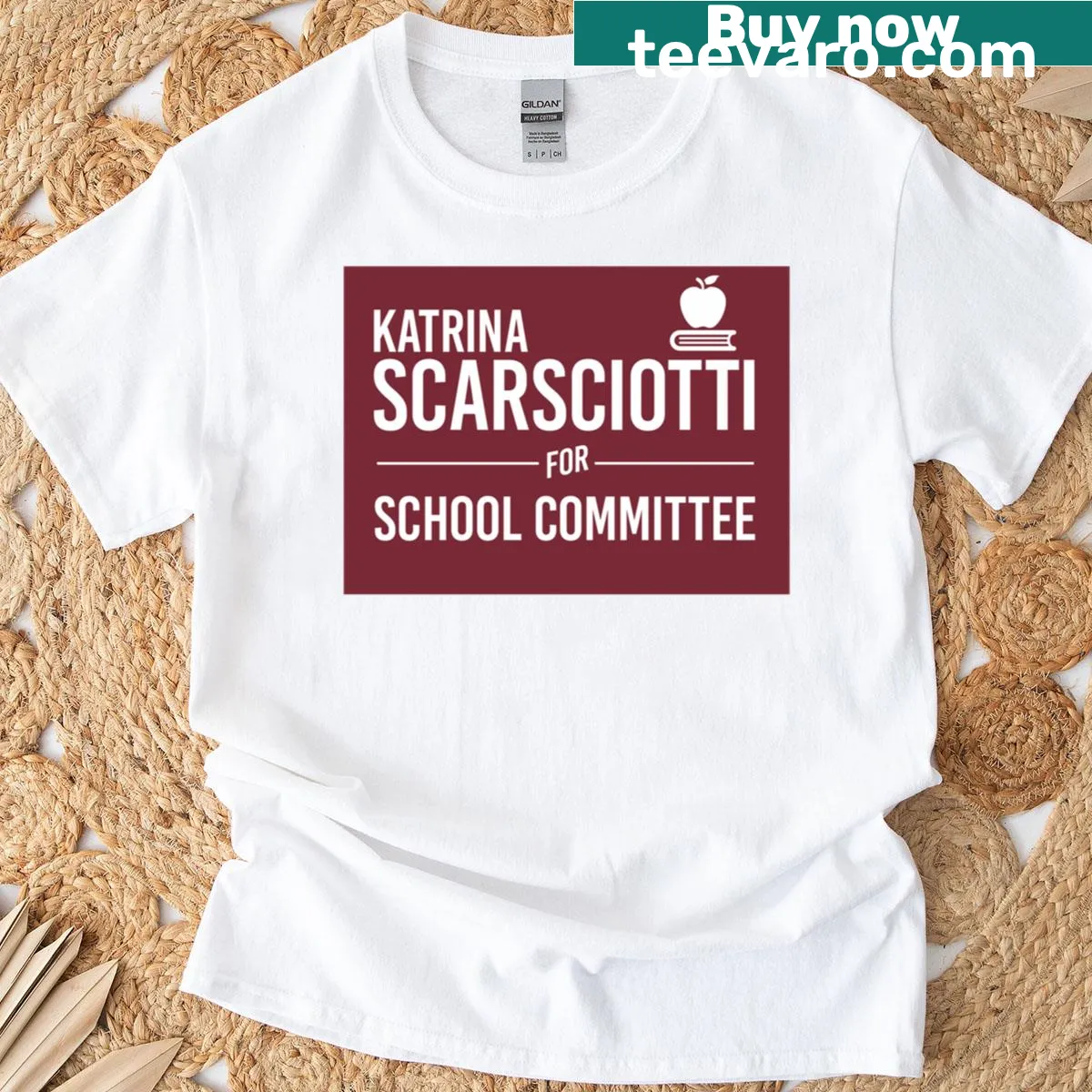 Campaign T-shirt for Katrina Scarsciotti for Pembroke School Committee — on a men's t-shirt
