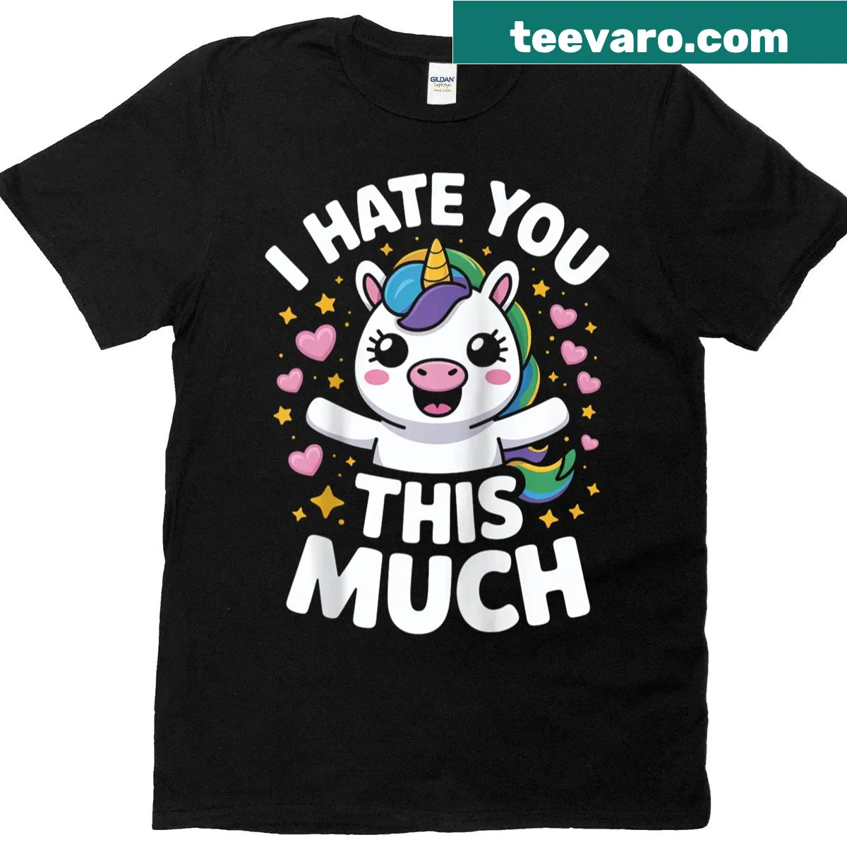 Kawaii unicorn with humorous quote on a raglan baseball tee — on a men's t-shirt