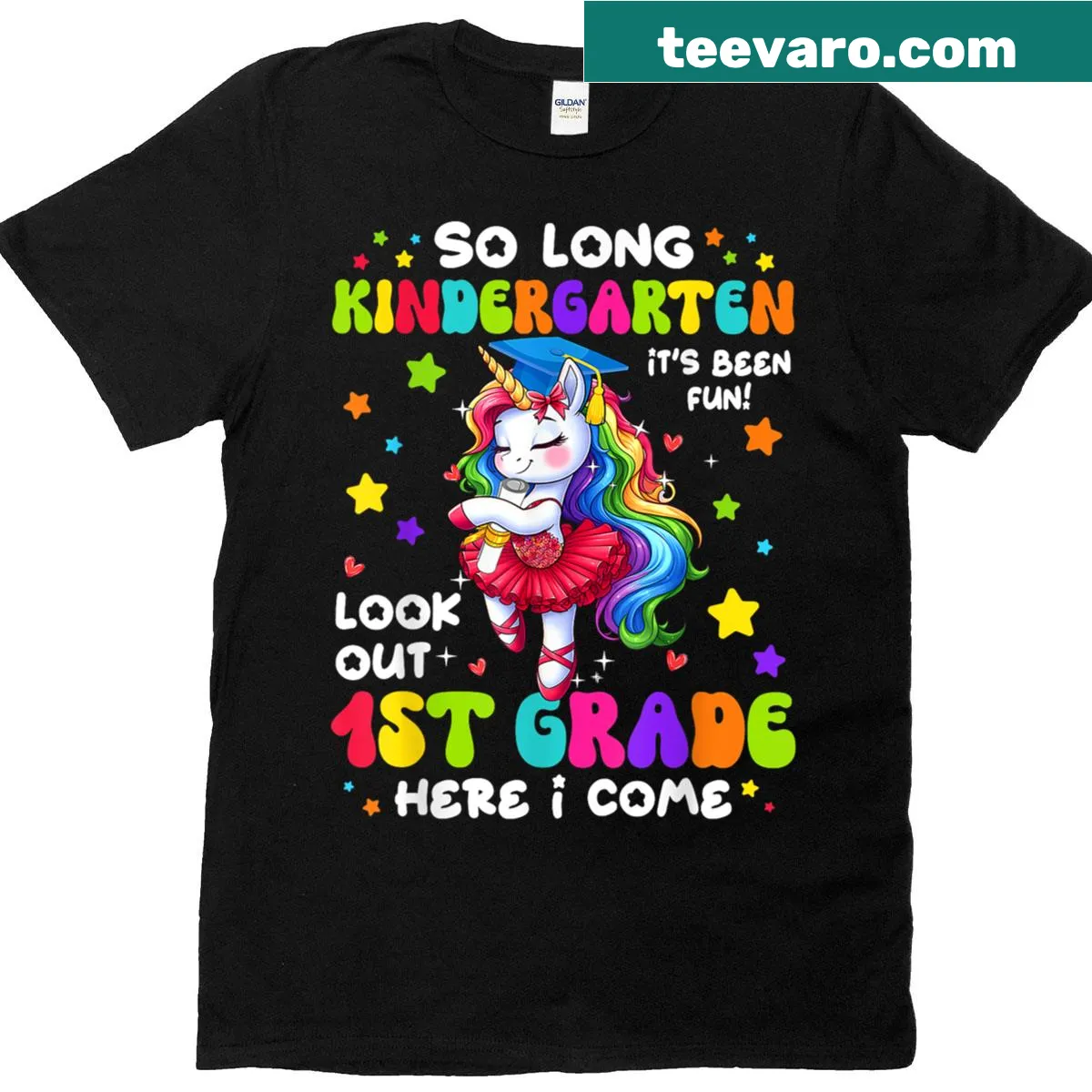 Magical unicorn graduation t-shirt design for girls — on a men's t-shirt