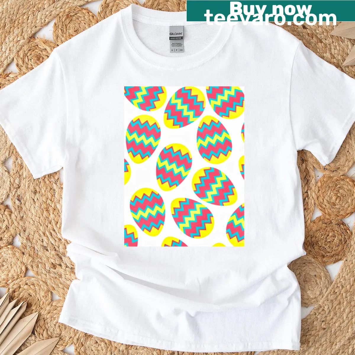 Colorful Easter eggs illustration on a festive T-shirt for Easter. — on a men's t-shirt