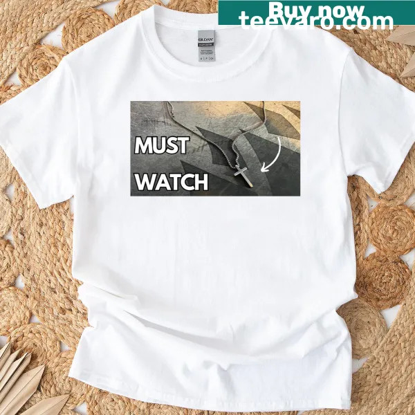 Minimalist T-shirt featuring a silhouette of a cross design.