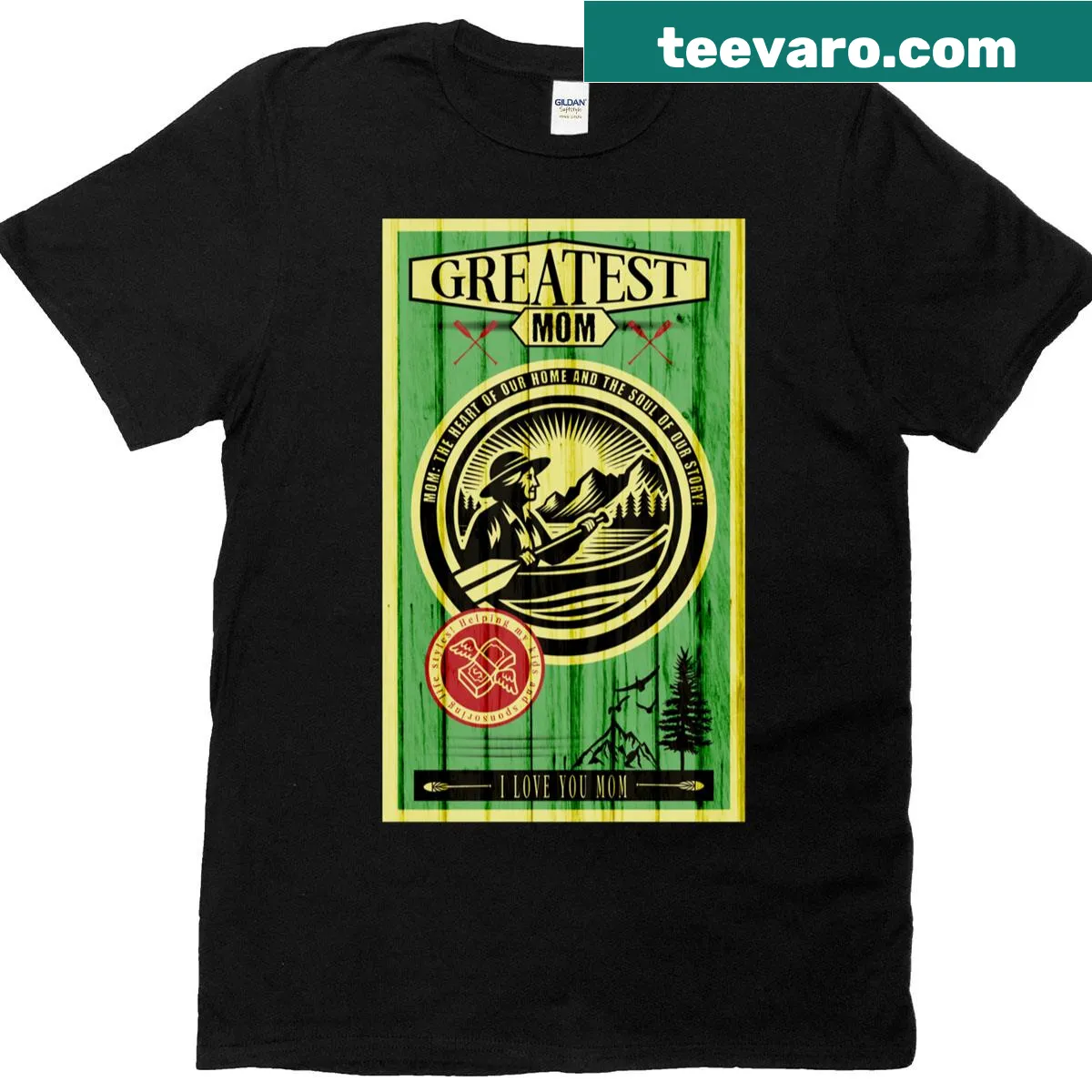 Oversized Mother's Day T-shirt with outdoor-themed graphic — on a men's t-shirt