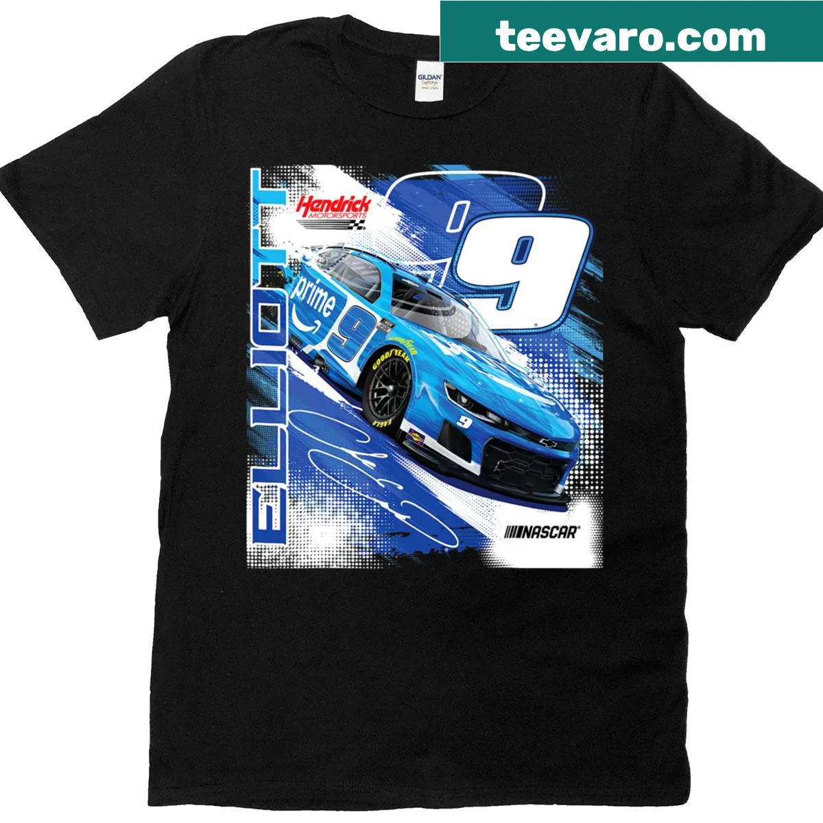 Chase Elliott 9 Prime Nascar T-shirt with bold graphic — on a men's t-shirt