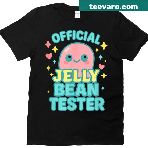 Funny Easter t-shirt with 'Official Jelly Bean Tester' text design