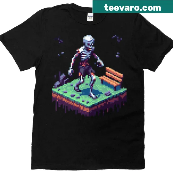 Edgy T-shirt with pixel art zombie graphic