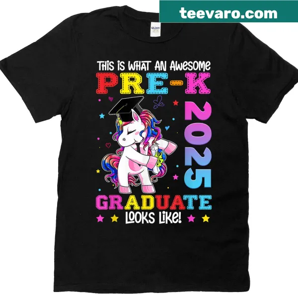 Cute unicorn graduation graphic on a kids t-shirt