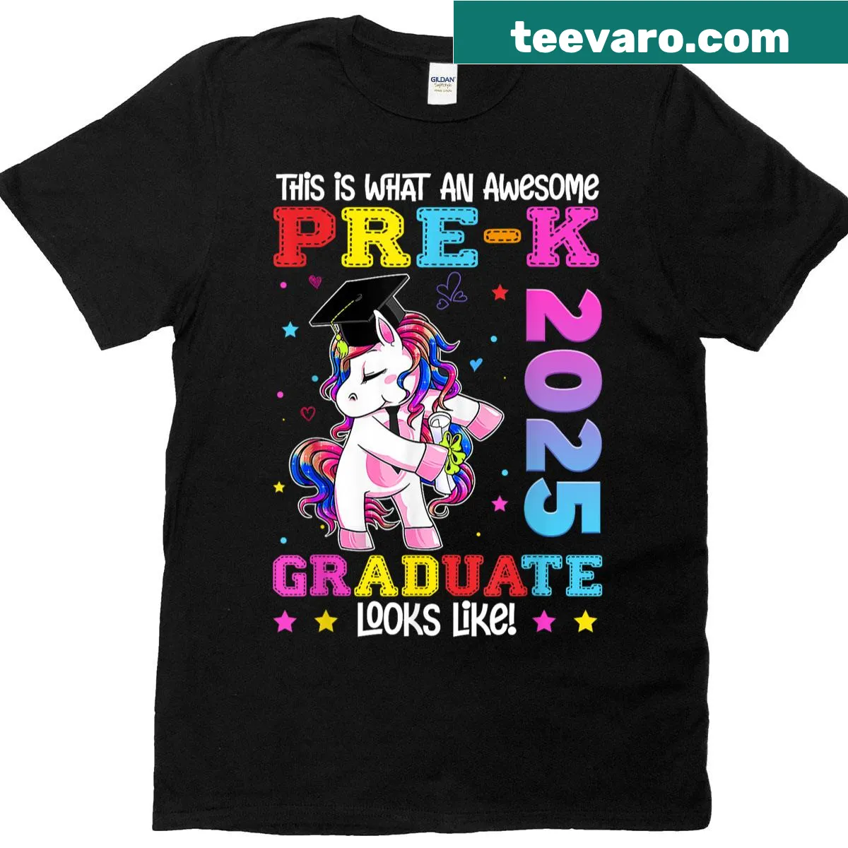 Cute unicorn graduation graphic on a kids t-shirt — on a men's t-shirt