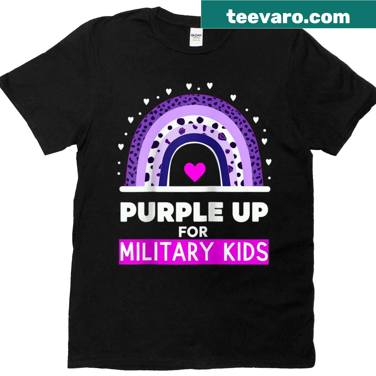Military kids support graphic on raglan t-shirt — on a men's t-shirt