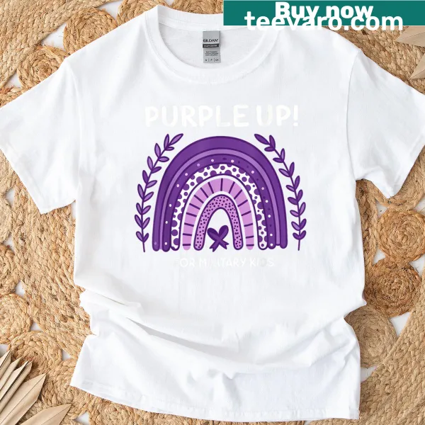 Colorful rainbow design supporting Military Kids with uplifting message