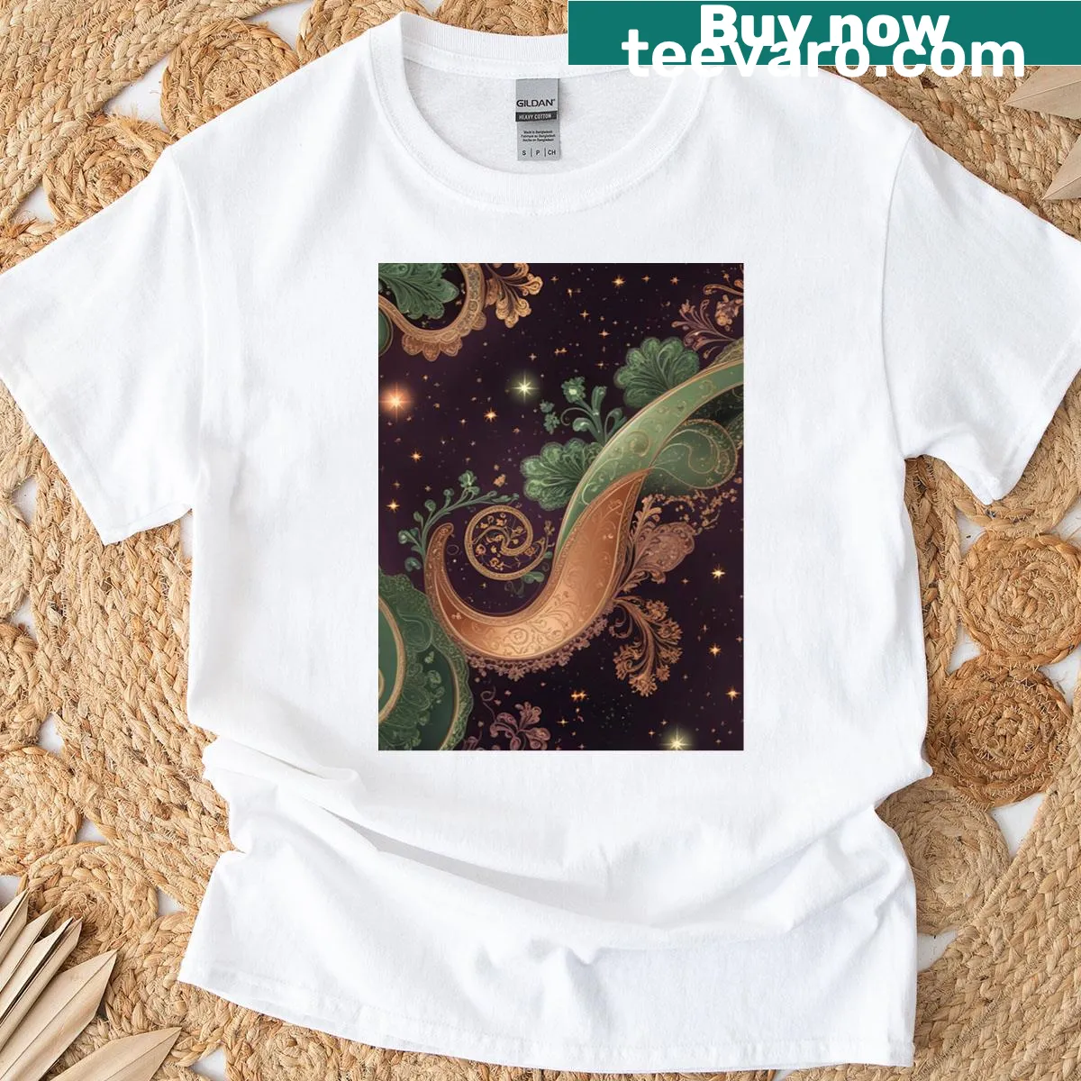 T-shirt with sophisticated line art design — on a men's t-shirt