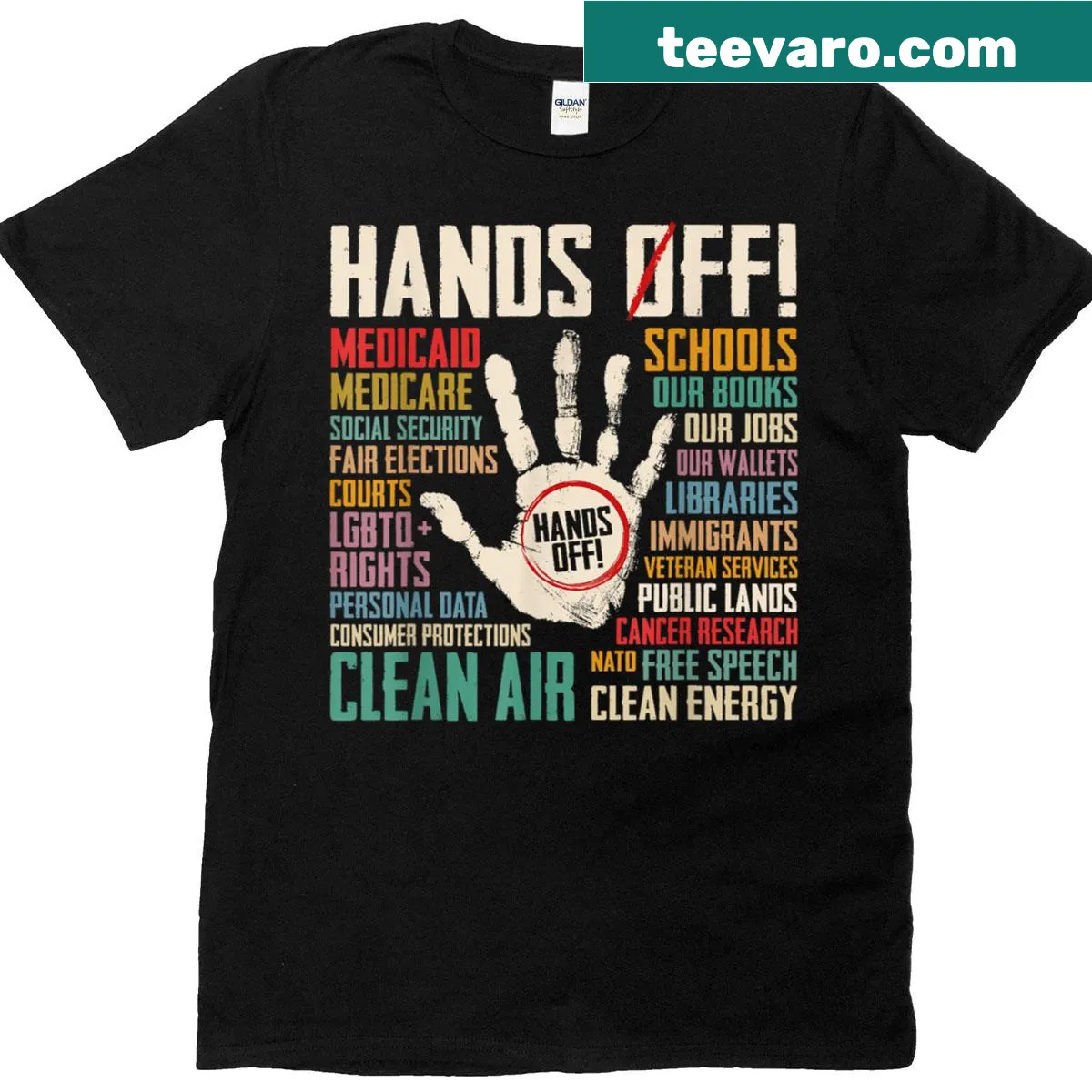 Protest t-shirt featuring retro typography about Social Security and Medicare. — on a men's t-shirt