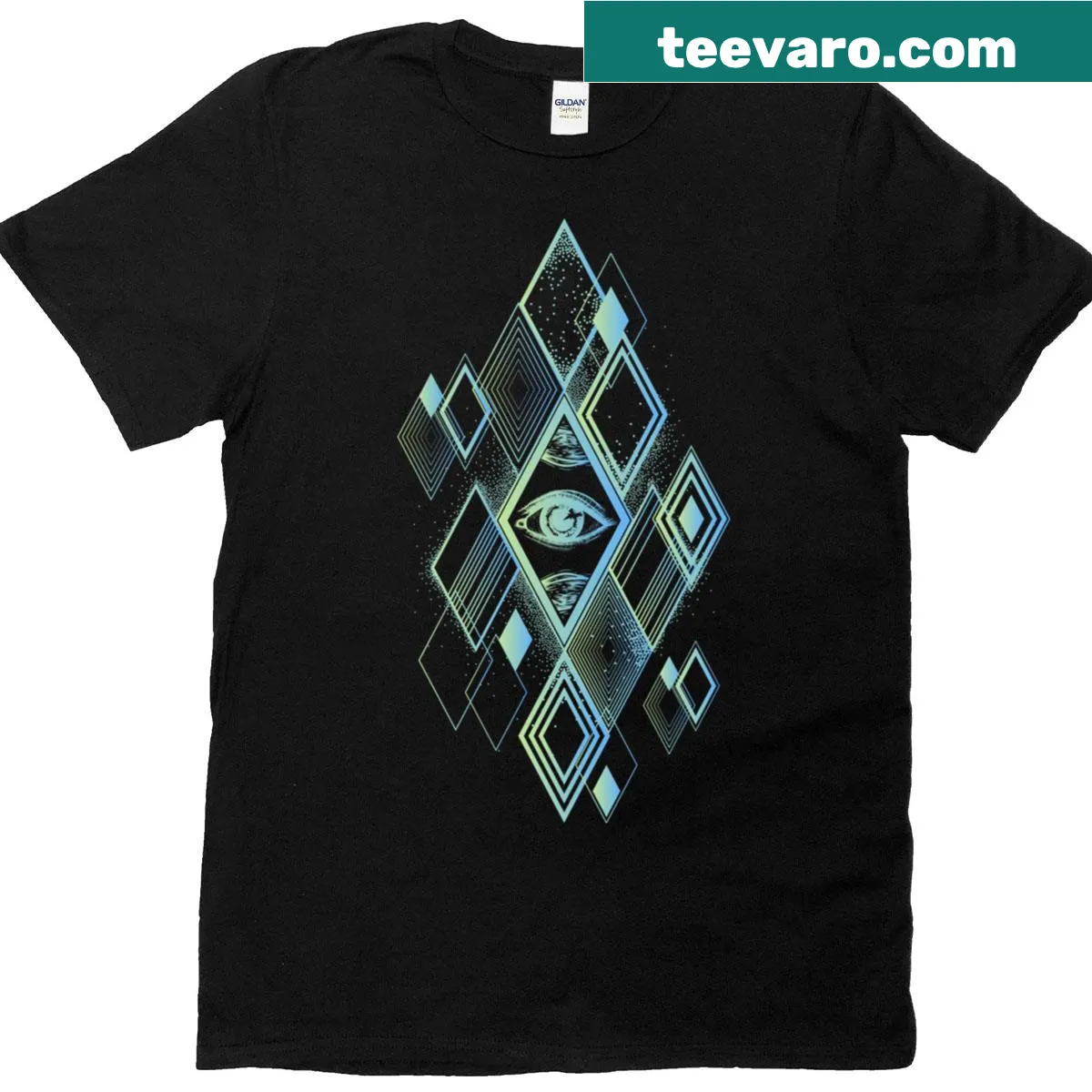 Fractal geometry t-shirt featuring a minimalist design — on a men's t-shirt