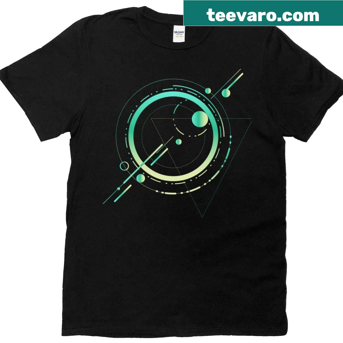 Oversized t-shirt with stargate fractal design — on a men's t-shirt