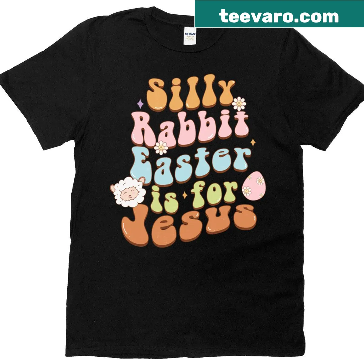 Illustrated T-shirt for Easter with a humorous religious message. — on a men's t-shirt