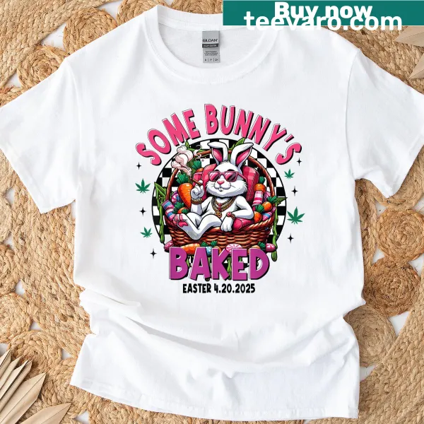 Funny bunny T-shirt with Easter theme and 420 reference