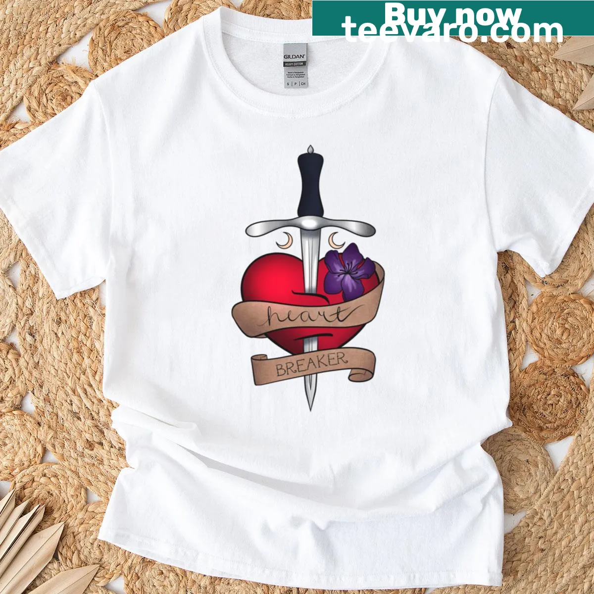 Tattoo-style T-shirt with a songbird design — on a men's t-shirt