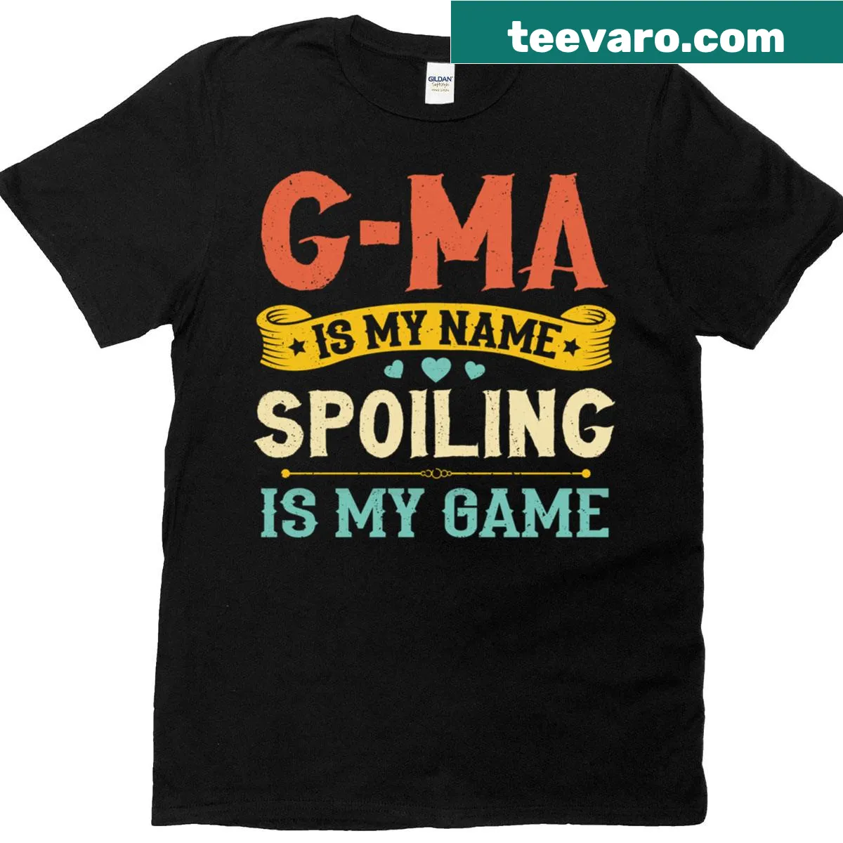 Cute T-shirt for grandma with playful quote about spoiling grandchildren — on a men's t-shirt