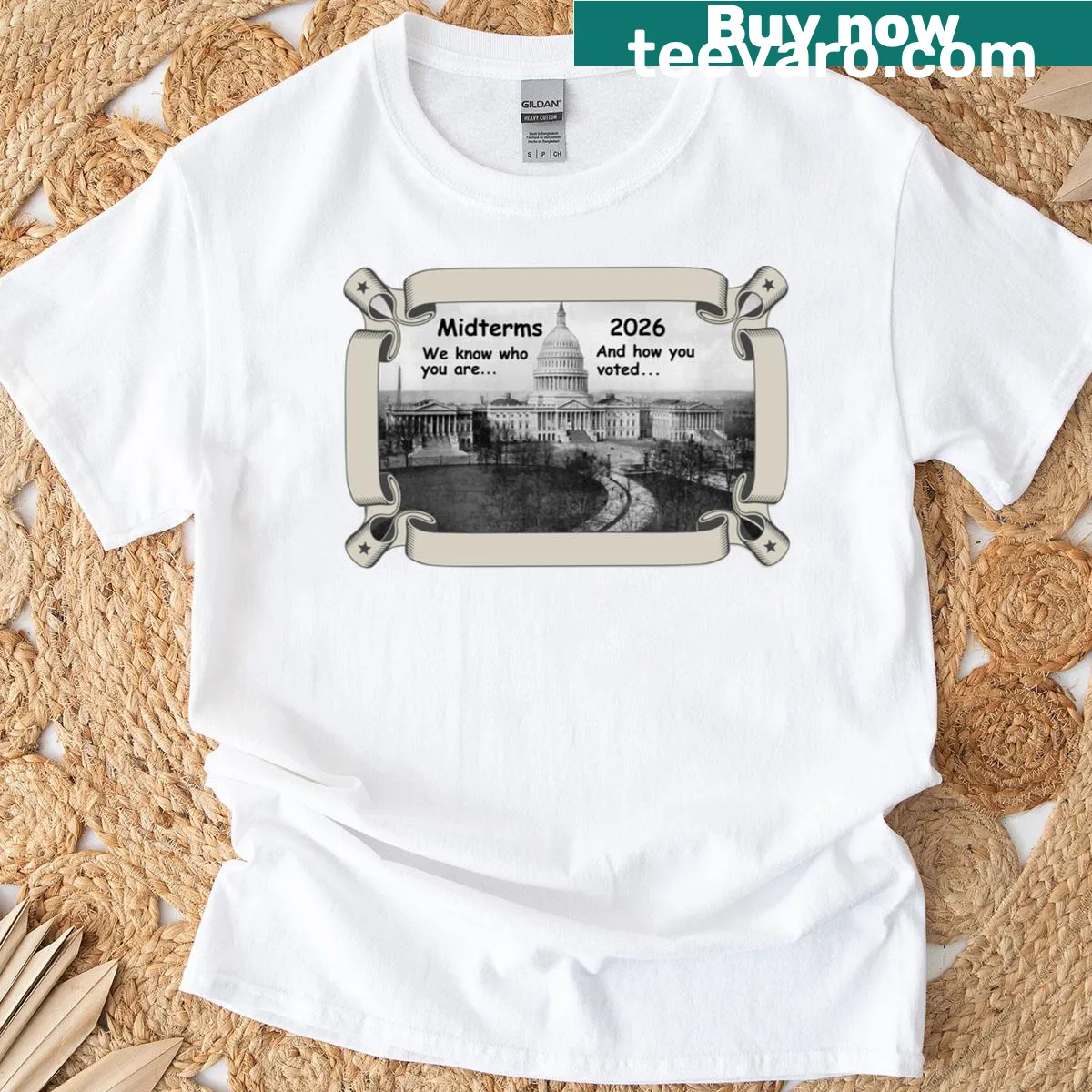 Illustration representing midterms on a T-shirt. — on a men's t-shirt