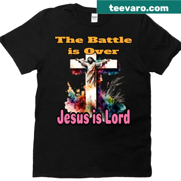 Vintage-style t-shirt with 'Jesus Is Lord' text