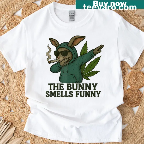 Dabbing bunny graphic for a funny Easter t-shirt.