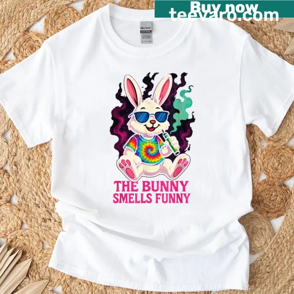 Funny Easter t-shirt featuring a humorous bunny design for 420 celebrations.