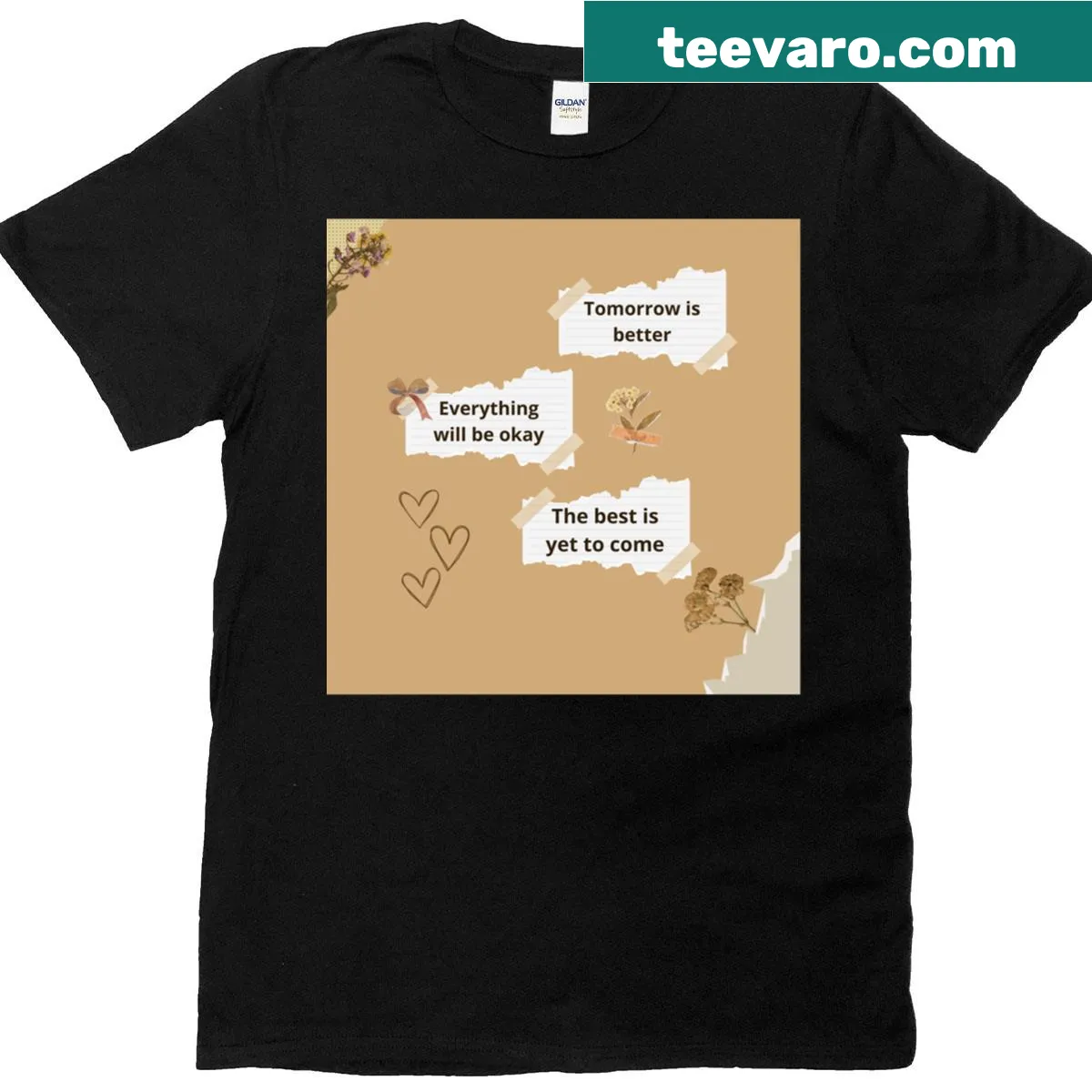 Oversized shirt with inspirational typography reading 'Tomorrow Is Better' — on a men's t-shirt