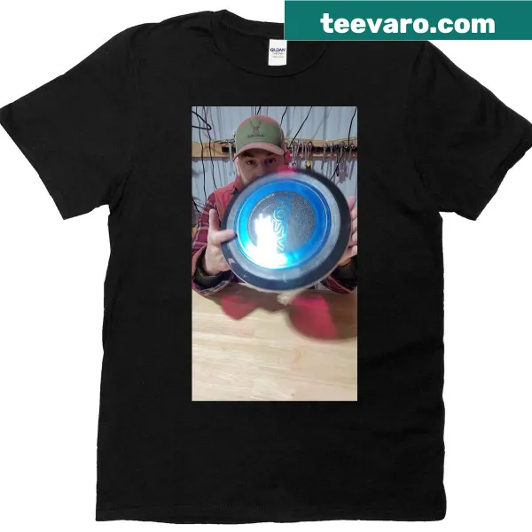 Graphic t-shirt featuring a flying disc design