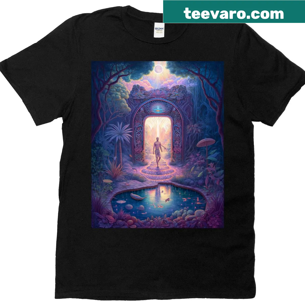 Travel-themed oversized t-shirt with a casual fit — on a men's t-shirt