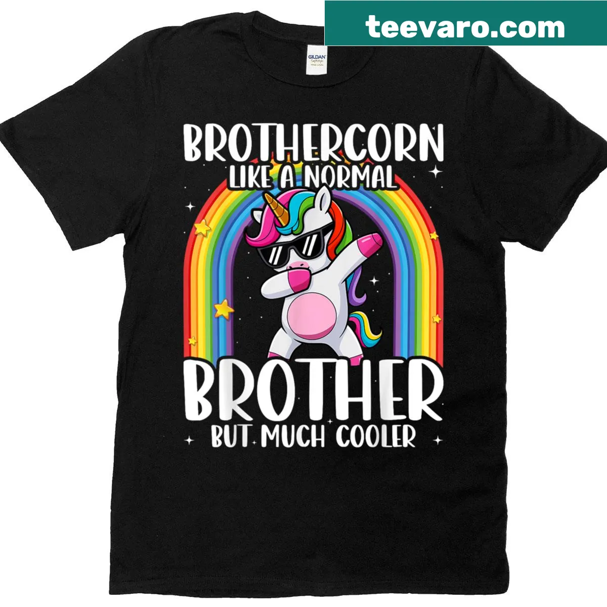 Cute unicorn graphic T-shirt for birthday celebrations — on a men's t-shirt