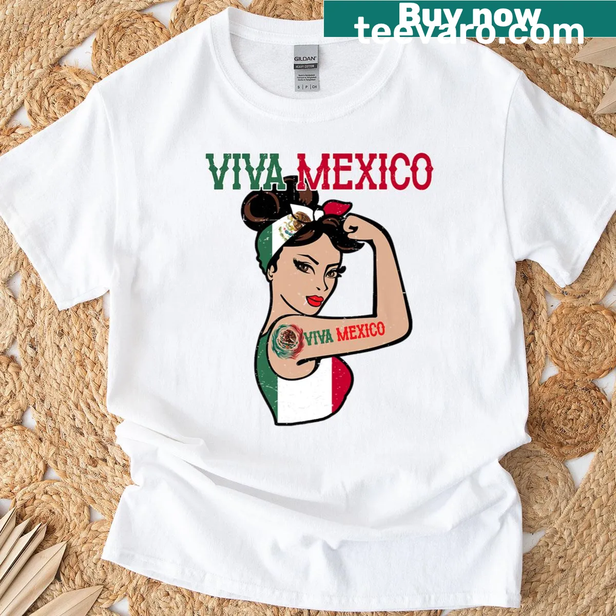 Vintage-style T-shirt celebrating Mexican Independence for women — on a men's t-shirt