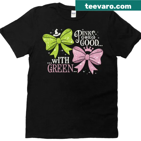 Whimsical typography on a pink themed shirt with the phrase about color combinations.