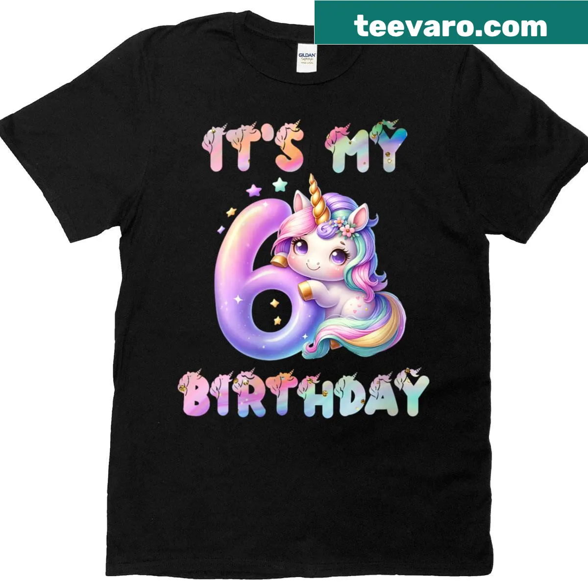 Unicorn birthday T-shirt for girls with a whimsical design — on a men's t-shirt