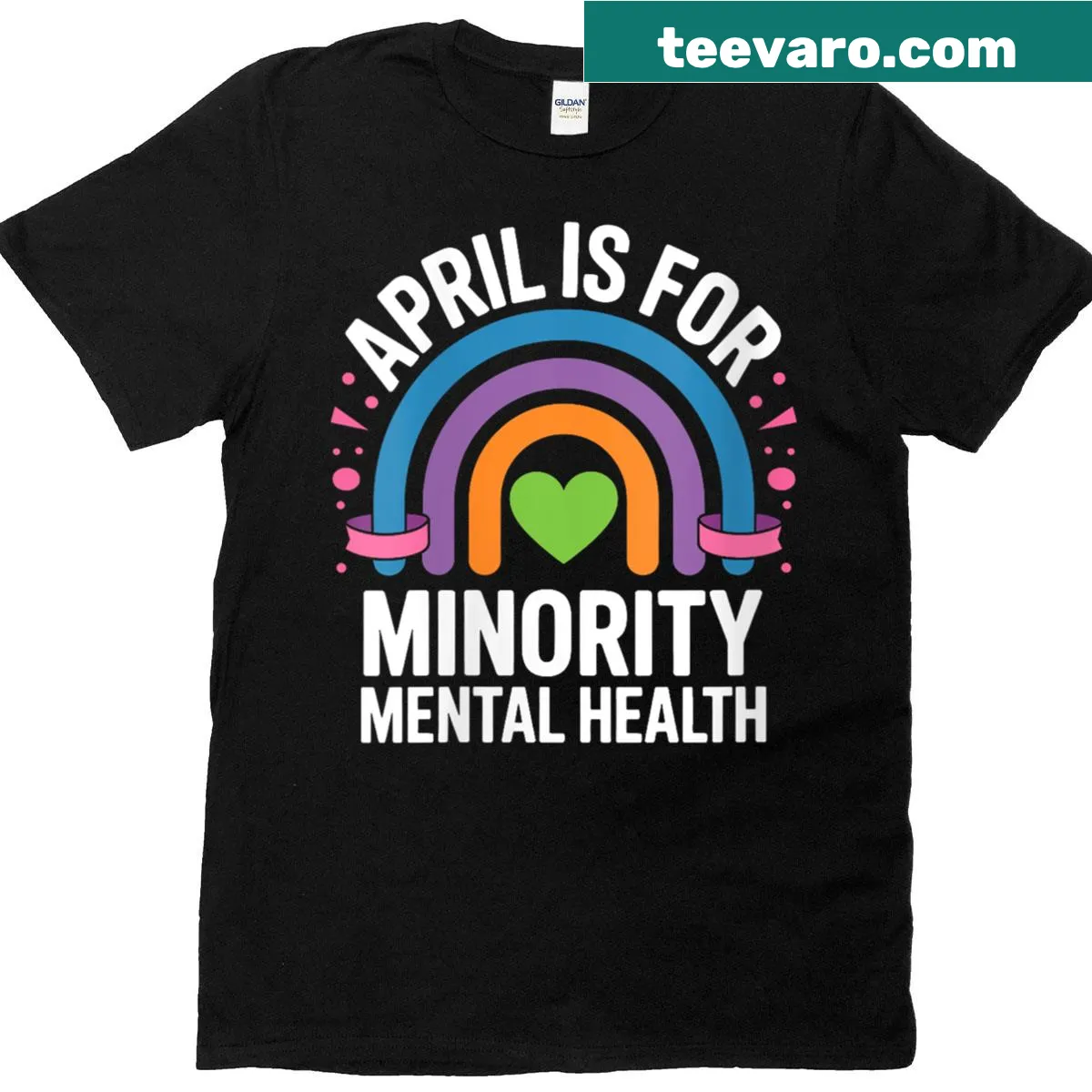 Typography T-shirt for National Minority Mental Health Month — on a men's t-shirt