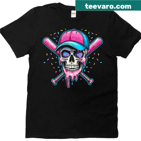 Fun T-shirt with skull and ice cream sprinkle design