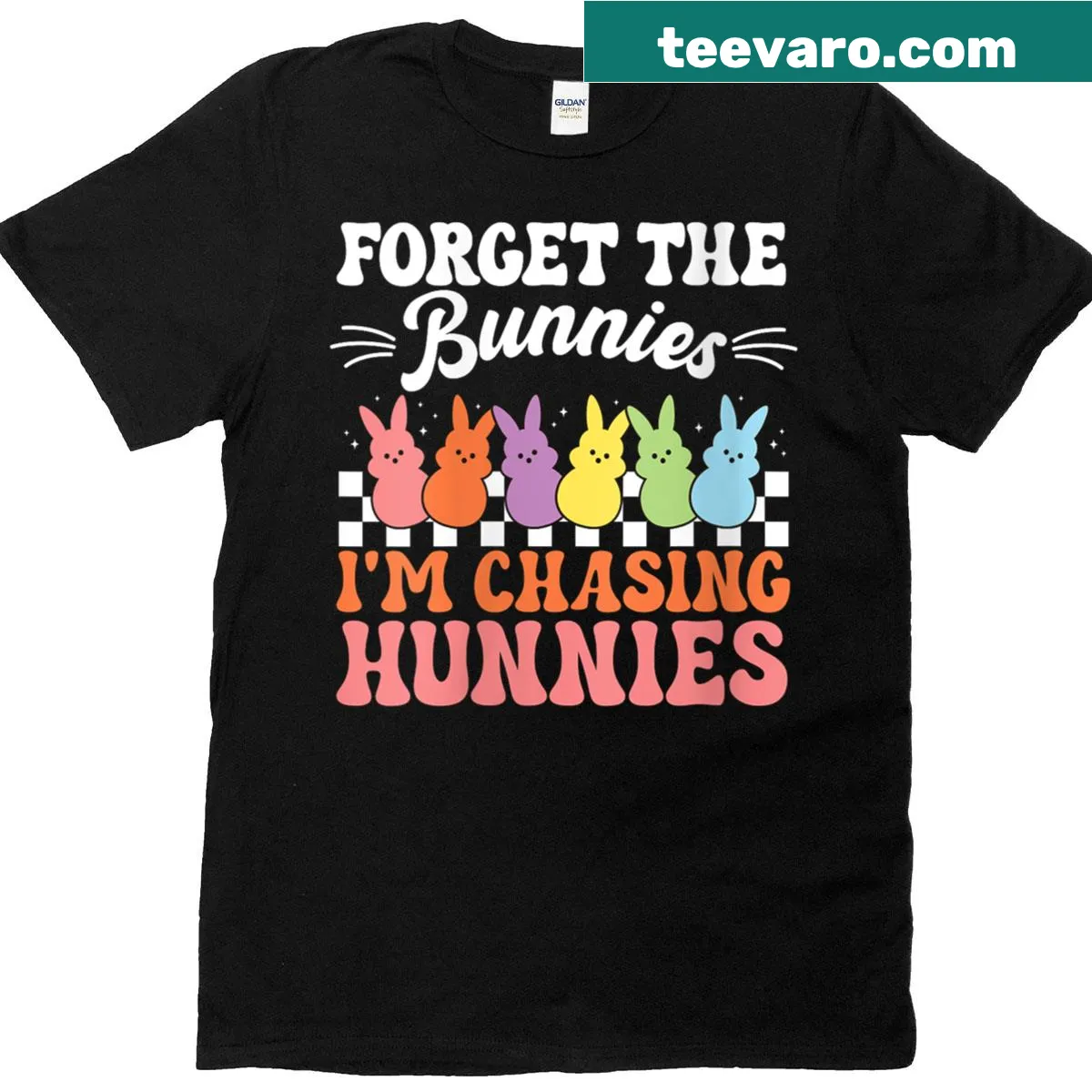 Toddler boys t-shirt with humorous Easter bunny design and playful text — on a men's t-shirt
