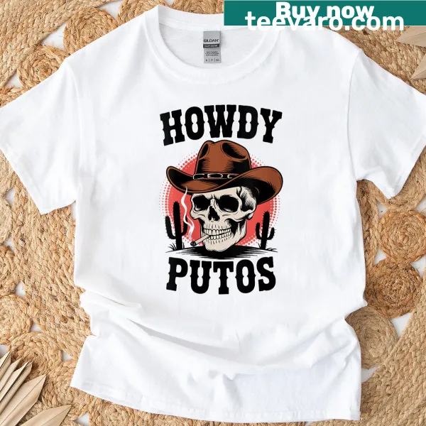 Vintage-style women's T-shirt with a cowboy skull and humorous text
