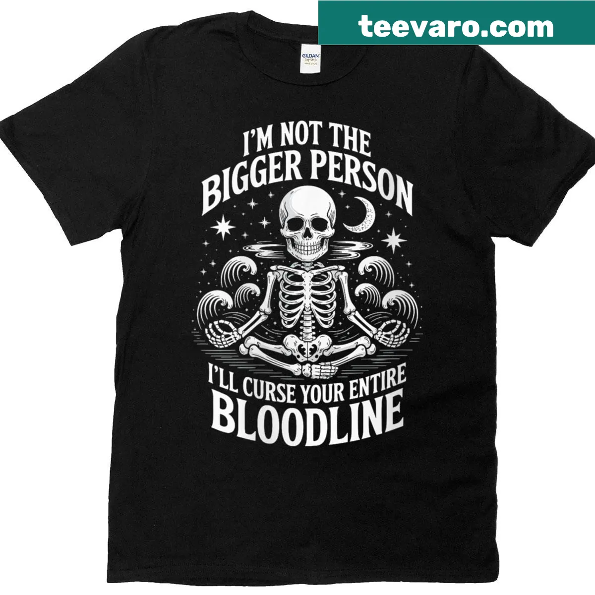 Edgy humorous shirt with bold statement — on a men's t-shirt